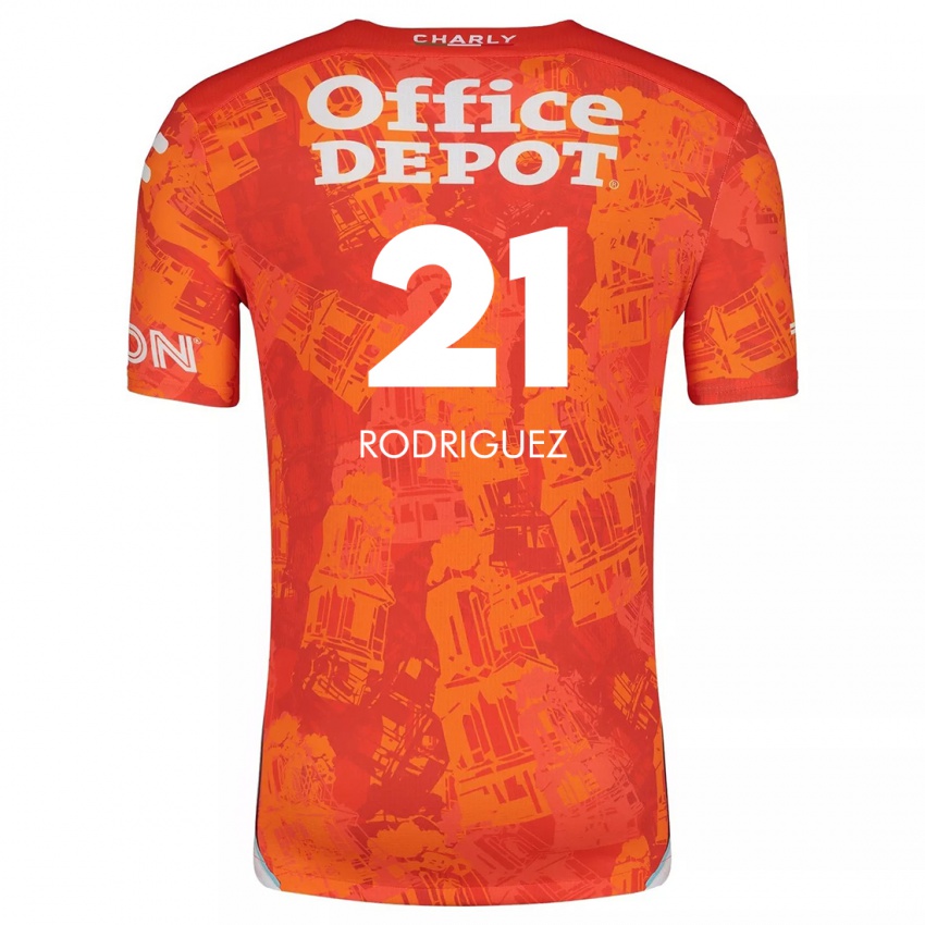 Niño Camiseta Valentín Rodríguez #21 Naranja Blanco 2ª Equipación 2024/25 La Camisa Perú