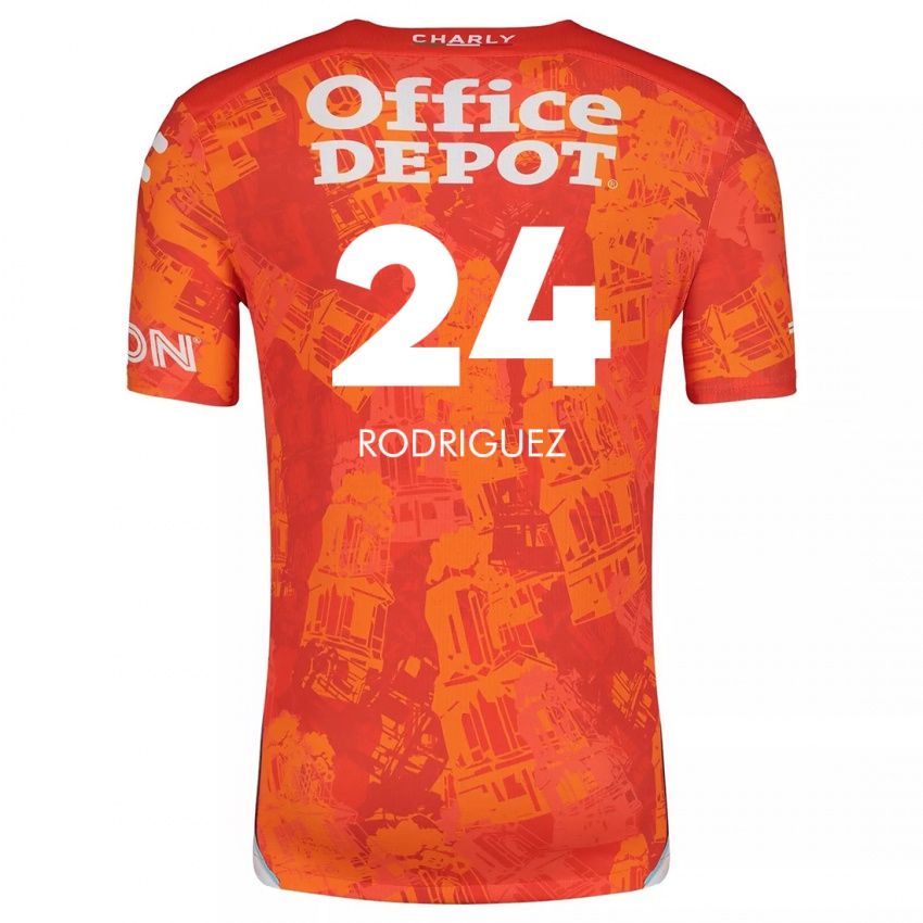 Niño Camiseta Luis Rodriguez #24 Naranja Blanco 2ª Equipación 2024/25 La Camisa Perú