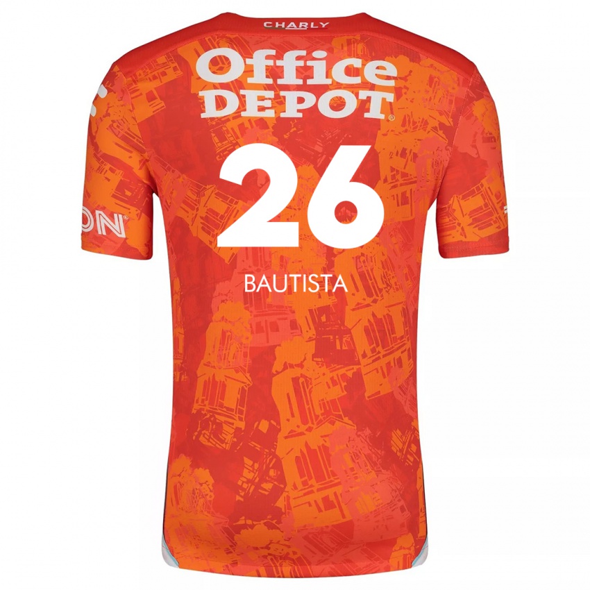 Niño Camiseta Alán Bautista #26 Naranja Blanco 2ª Equipación 2024/25 La Camisa Perú