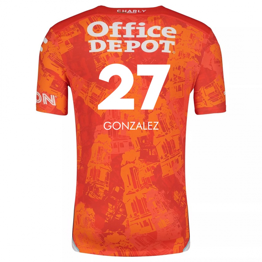 Niño Camiseta Owen González #27 Naranja Blanco 2ª Equipación 2024/25 La Camisa Perú