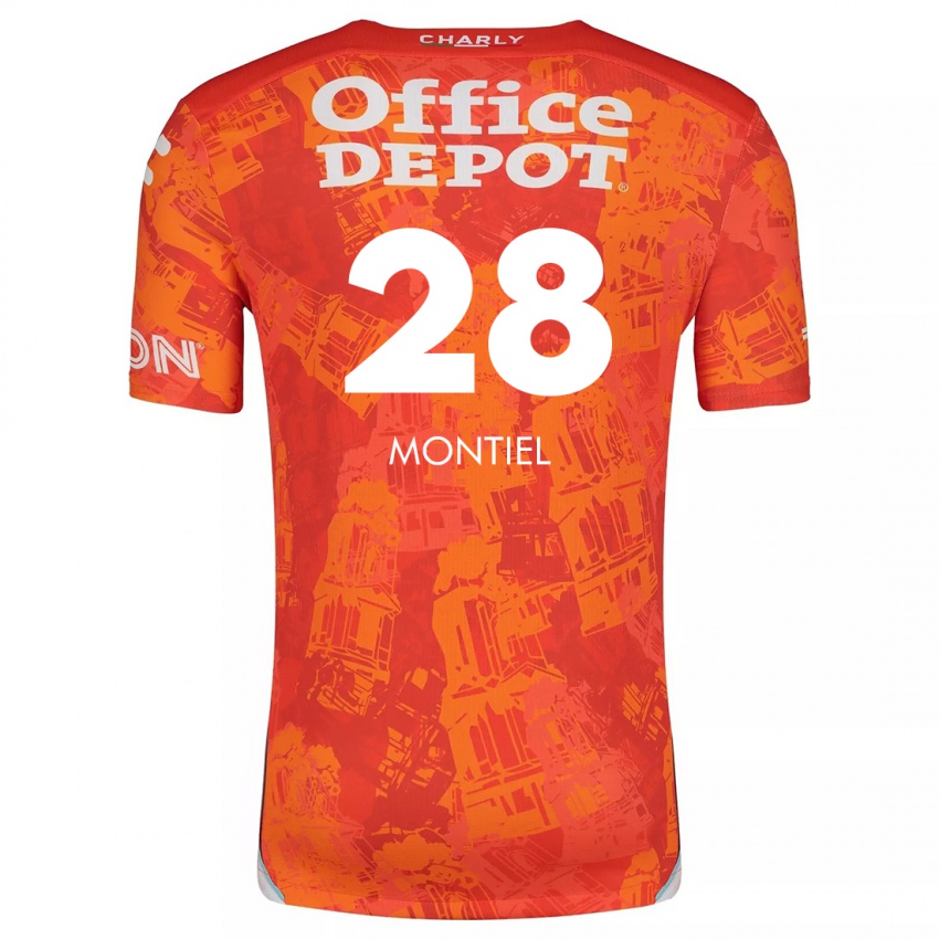 Niño Camiseta Elías Montiel #28 Naranja Blanco 2ª Equipación 2024/25 La Camisa Perú