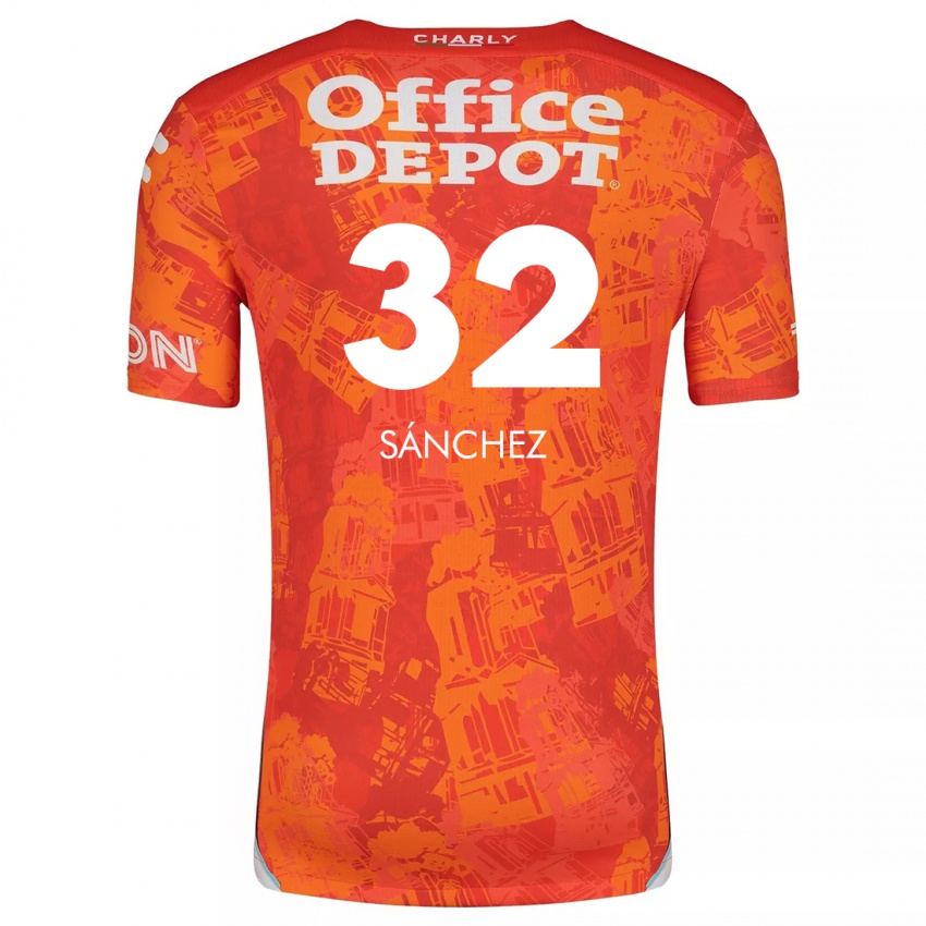 Niño Camiseta Carlos Sánchez #32 Naranja Blanco 2ª Equipación 2024/25 La Camisa Perú