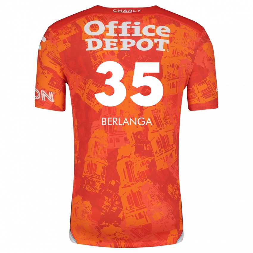 Niño Camiseta Jorge Berlanga #35 Naranja Blanco 2ª Equipación 2024/25 La Camisa Perú