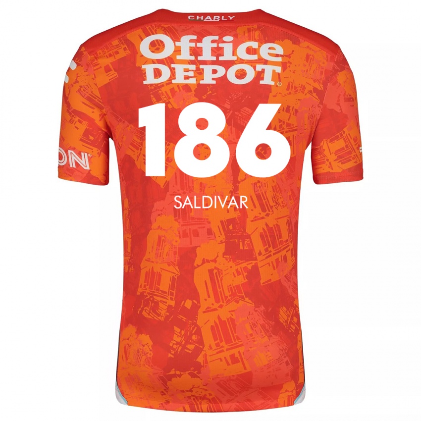 Niño Camiseta José Saldívar #186 Naranja Blanco 2ª Equipación 2024/25 La Camisa Perú