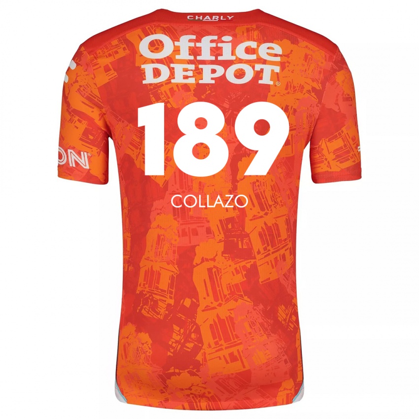 Niño Camiseta David Collazo #189 Naranja Blanco 2ª Equipación 2024/25 La Camisa Perú