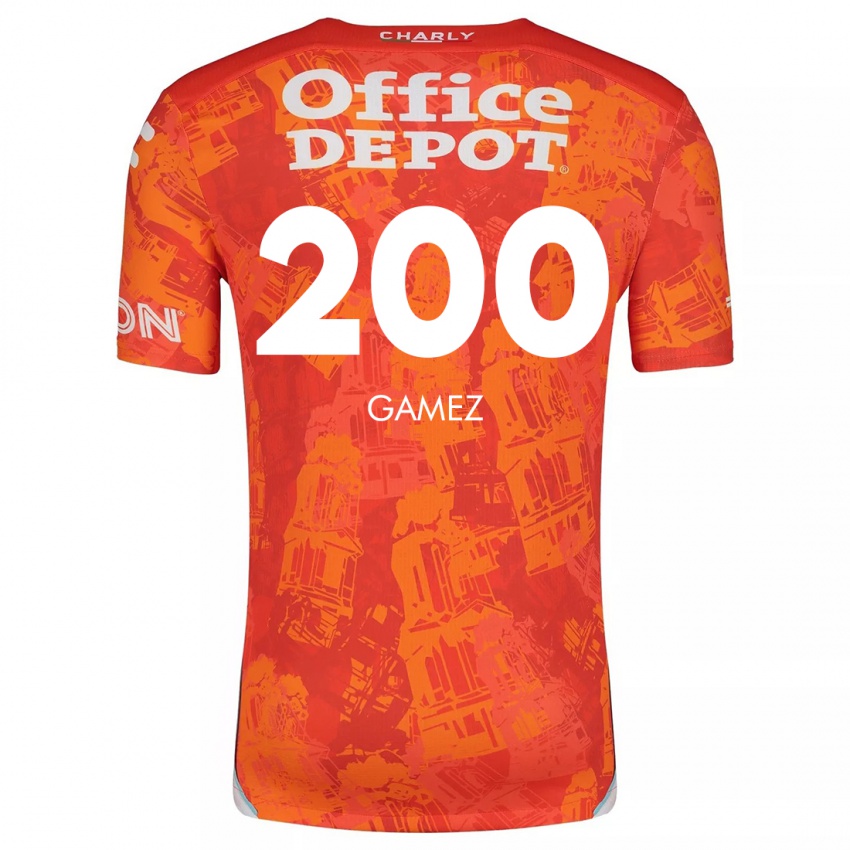 Niño Camiseta Sergio Gámez #200 Naranja Blanco 2ª Equipación 2024/25 La Camisa Perú