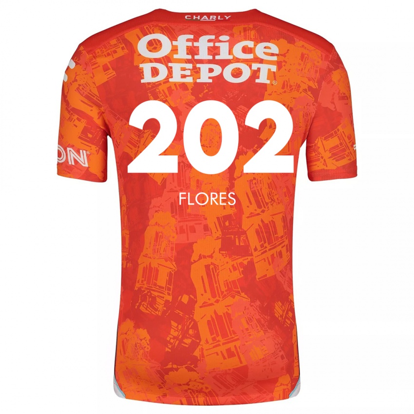 Niño Camiseta Luis Flores #202 Naranja Blanco 2ª Equipación 2024/25 La Camisa Perú