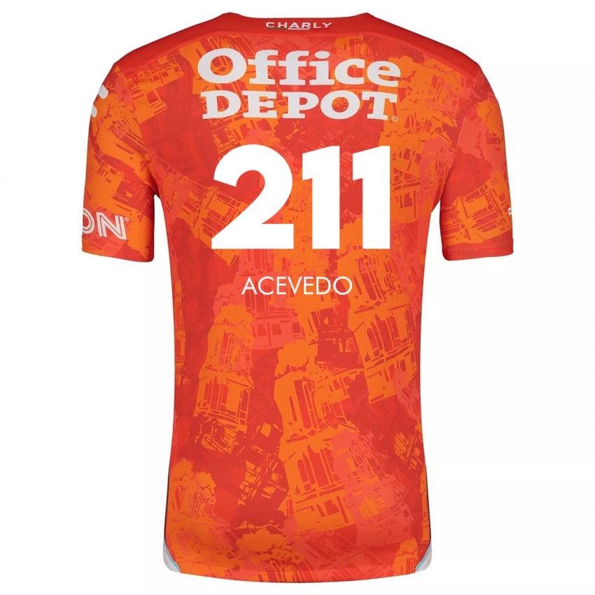 Niño Camiseta Gerardo Acevedo #211 Naranja Blanco 2ª Equipación 2024/25 La Camisa Perú