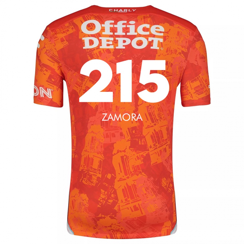 Niño Camiseta Yahir Zamora #215 Naranja Blanco 2ª Equipación 2024/25 La Camisa Perú