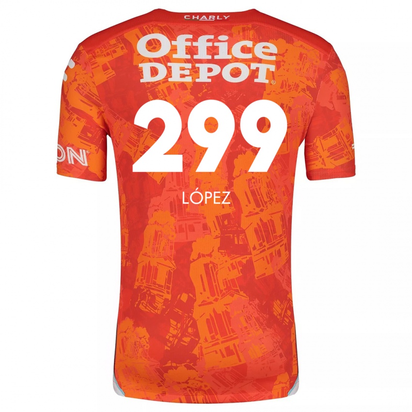 Niño Camiseta Santiago López #299 Naranja Blanco 2ª Equipación 2024/25 La Camisa Perú