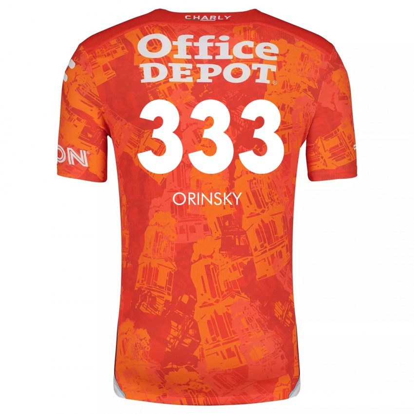 Niño Camiseta Edson Orinsky #333 Naranja Blanco 2ª Equipación 2024/25 La Camisa Perú