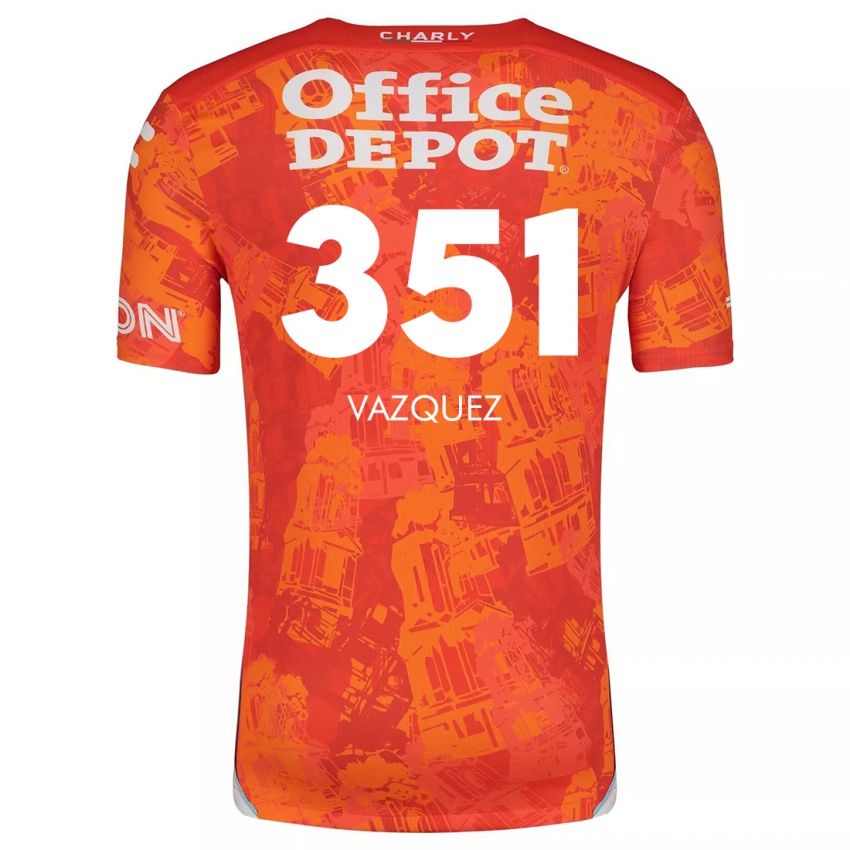 Niño Camiseta Maximo Vázquez #351 Naranja Blanco 2ª Equipación 2024/25 La Camisa Perú