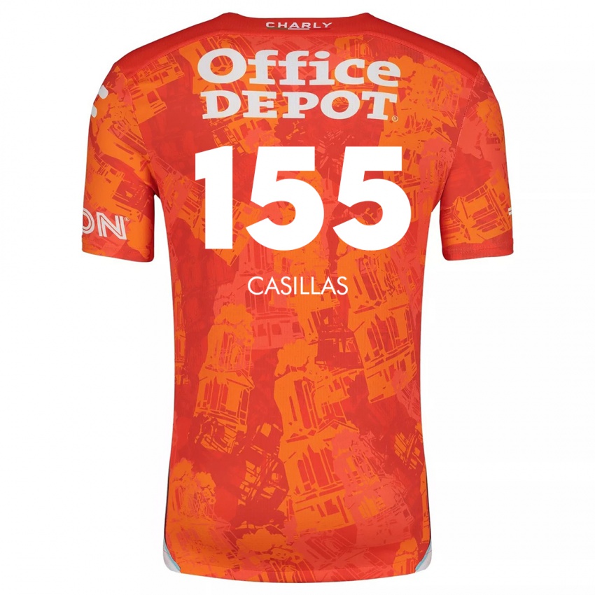 Niño Camiseta Johan Casillas #155 Naranja Blanco 2ª Equipación 2024/25 La Camisa Perú