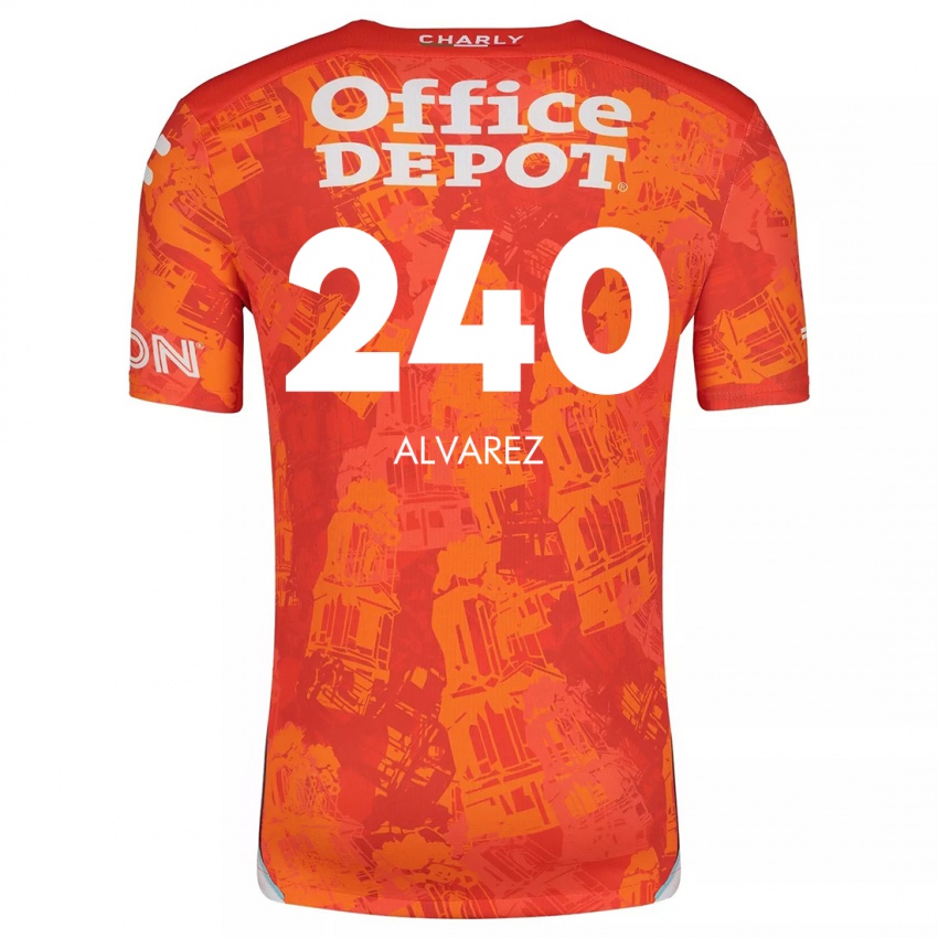 Niño Camiseta Gael Álvarez #240 Naranja Blanco 2ª Equipación 2024/25 La Camisa Perú