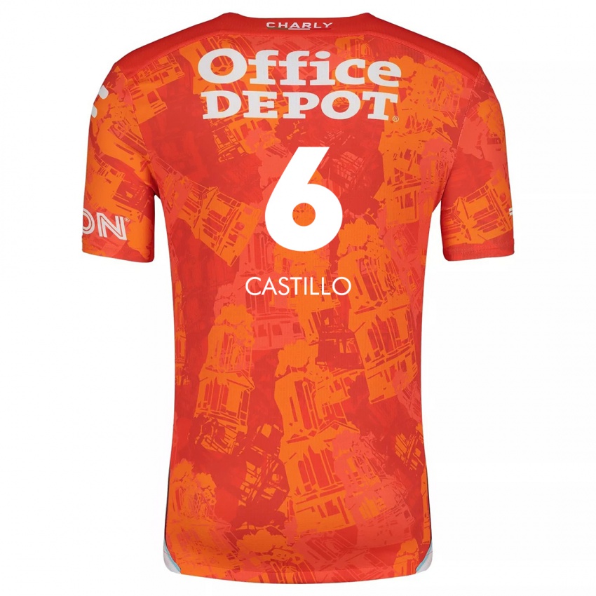 Niño Camiseta Byron Castillo #6 Naranja Blanco 2ª Equipación 2024/25 La Camisa Perú