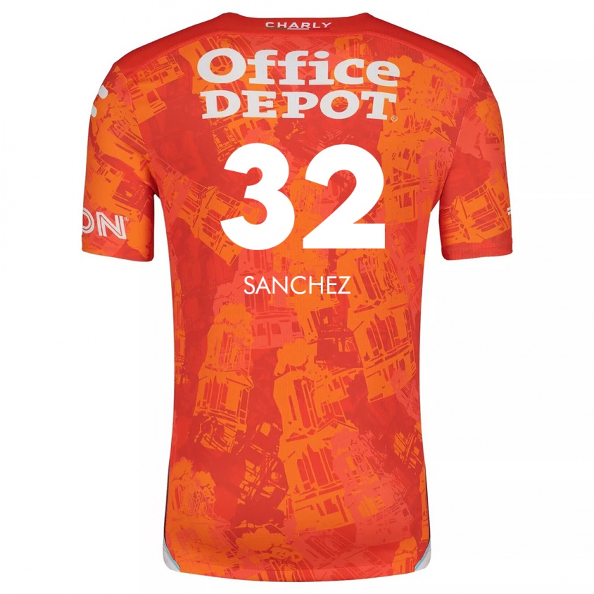 Niño Camiseta Luis Sánchez #32 Naranja Blanco 2ª Equipación 2024/25 La Camisa Perú