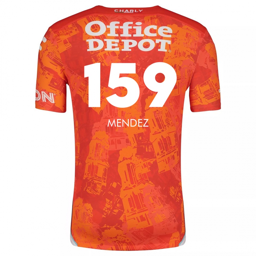 Niño Camiseta Daniel Méndez #159 Naranja Blanco 2ª Equipación 2024/25 La Camisa Perú