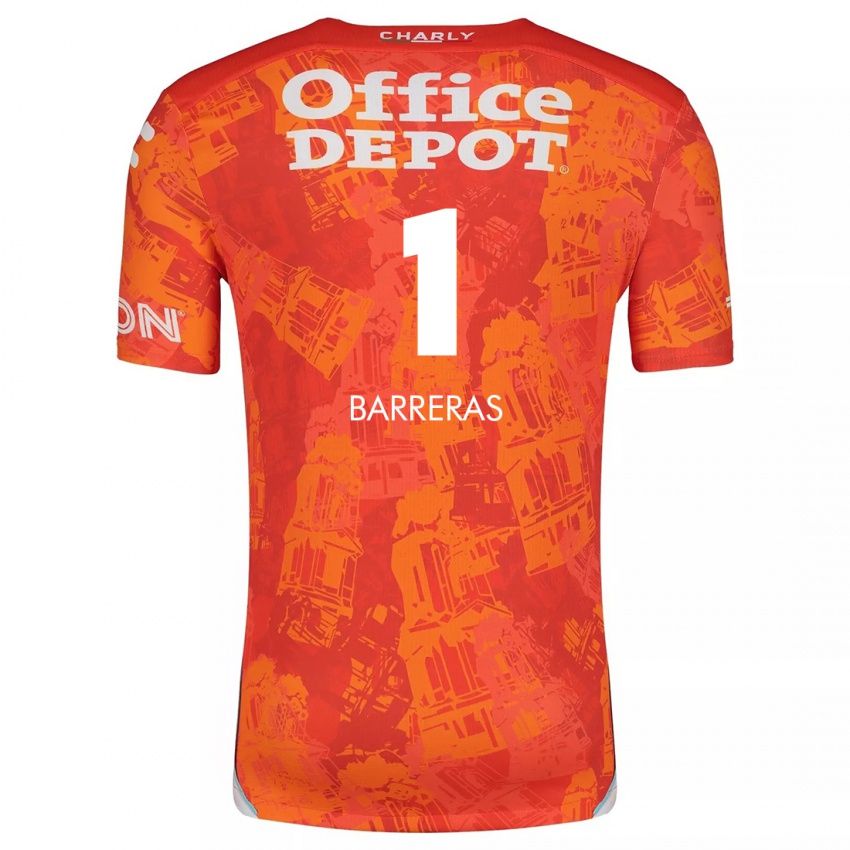 Niño Camiseta Esthefanny Barreras #1 Naranja Blanco 2ª Equipación 2024/25 La Camisa Perú