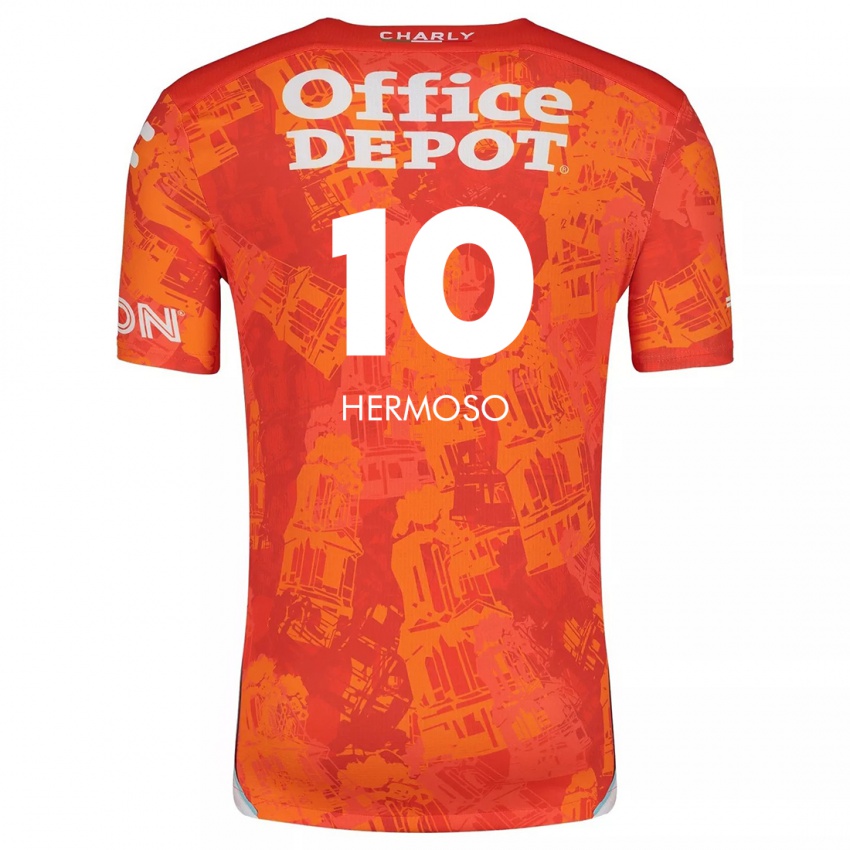 Niño Camiseta Jennifer Hermoso #10 Naranja Blanco 2ª Equipación 2024/25 La Camisa Perú