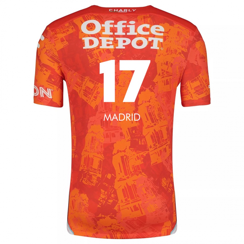 Niño Camiseta Yanín Madrid #17 Naranja Blanco 2ª Equipación 2024/25 La Camisa Perú