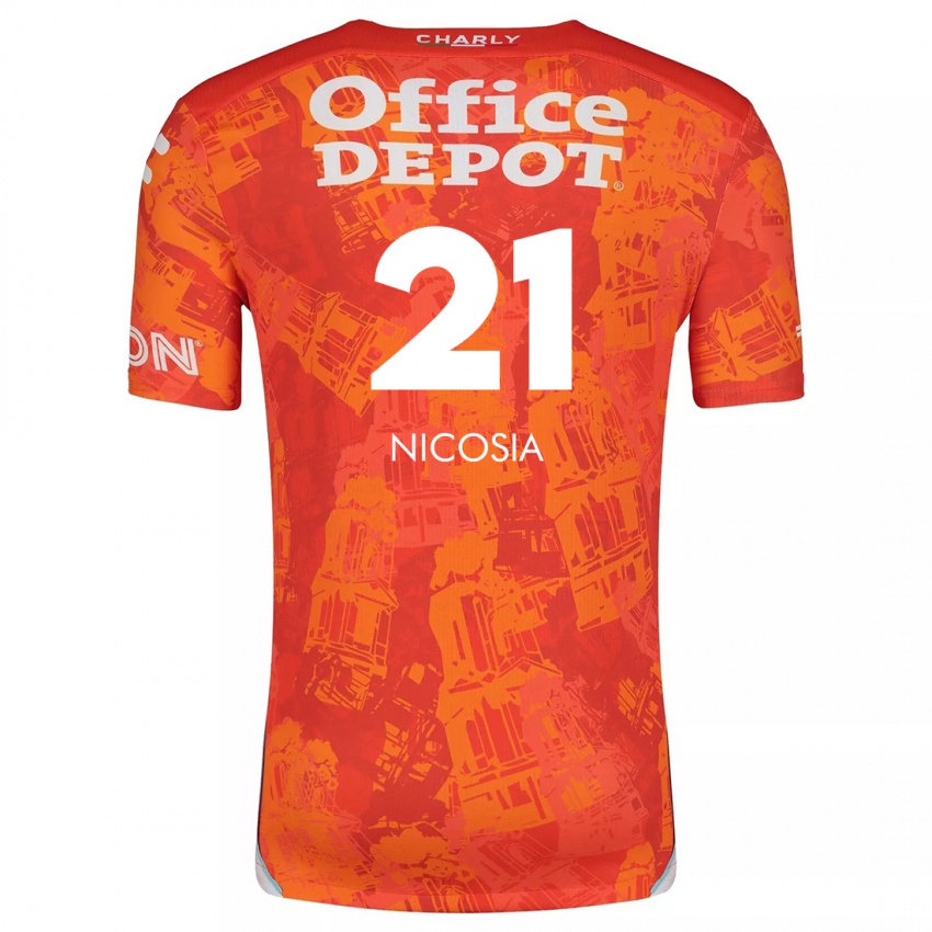 Niño Camiseta Nina Nicosia #21 Naranja Blanco 2ª Equipación 2024/25 La Camisa Perú