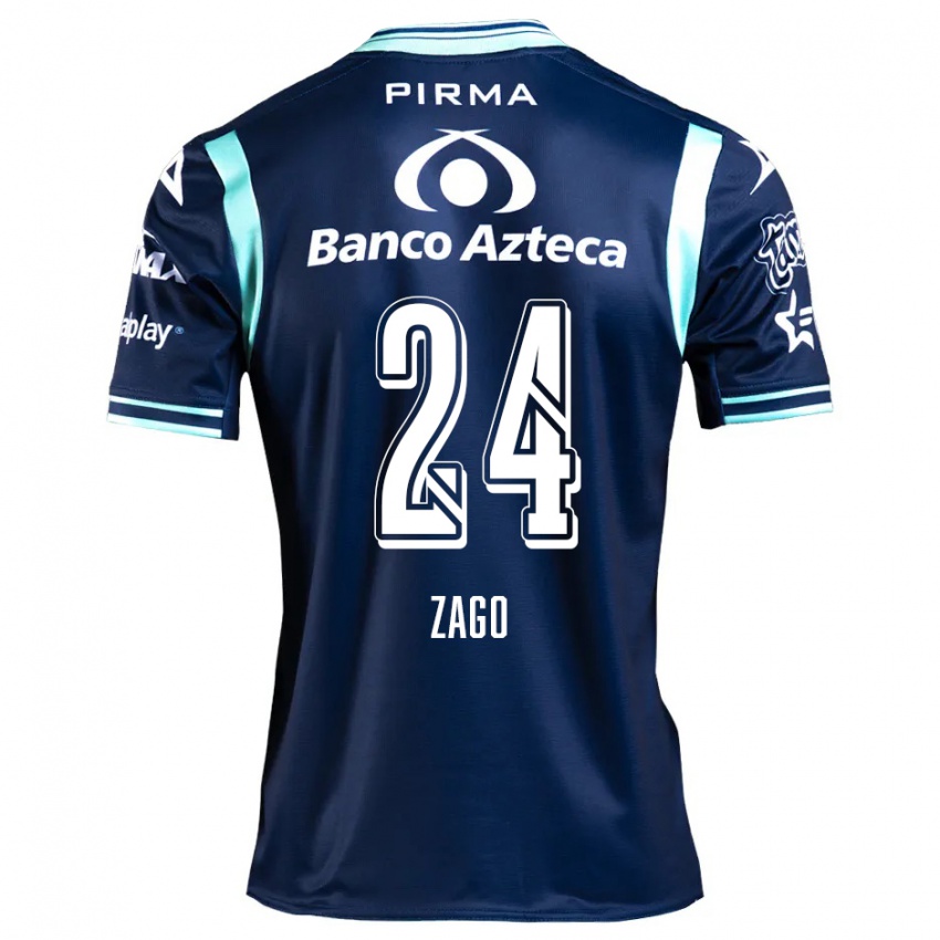 Niño Camiseta Diego Zago #24 Azul Marino 2ª Equipación 2024/25 La Camisa Perú