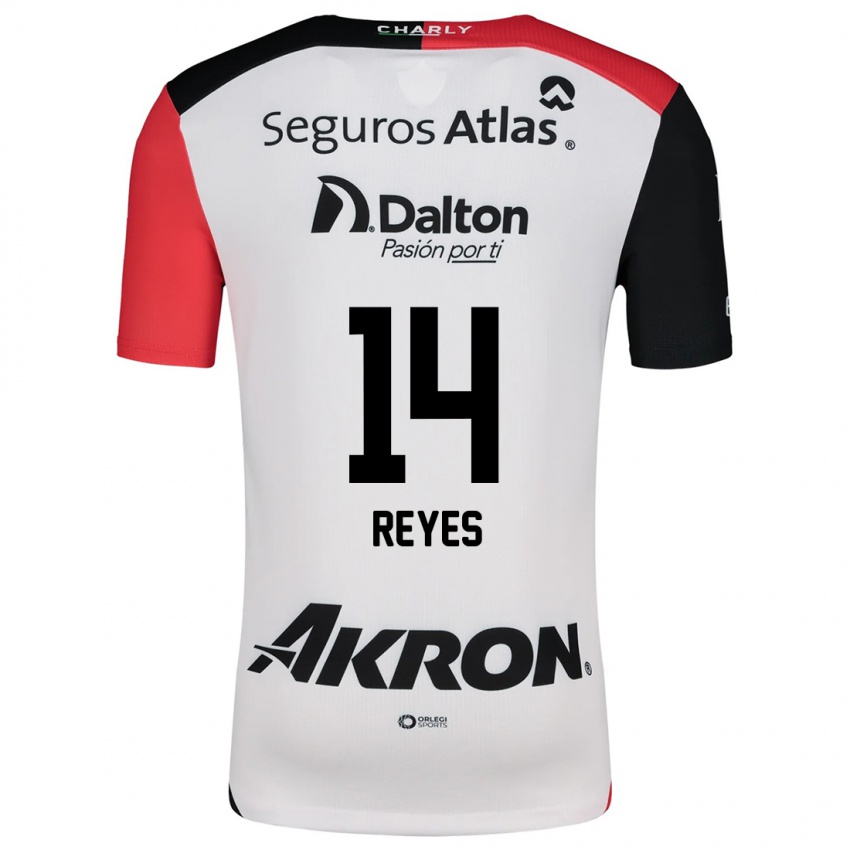 Niño Camiseta Luis Reyes #14 Blanco Rojo Negro 2ª Equipación 2024/25 La Camisa Perú