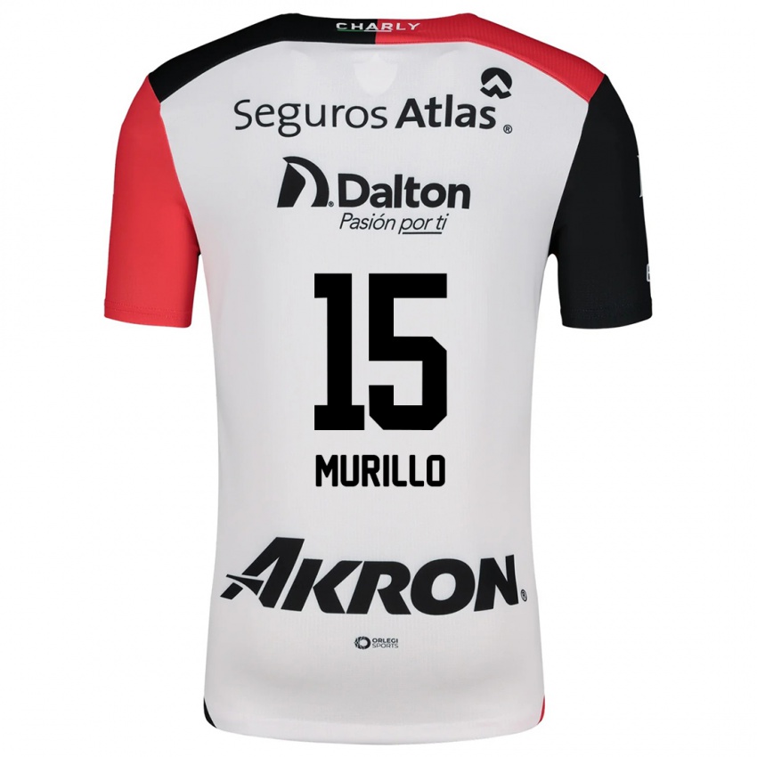 Niño Camiseta Jhon Murillo #15 Blanco Rojo Negro 2ª Equipación 2024/25 La Camisa Perú