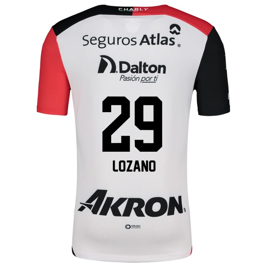 Niño Camiseta Brian Lozano #29 Blanco Rojo Negro 2ª Equipación 2024/25 La Camisa Perú