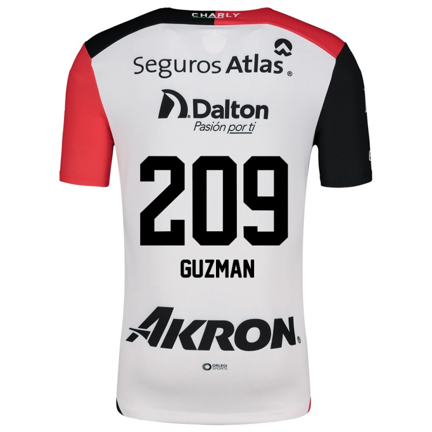 Niño Camiseta Jorge Guzmán #209 Blanco Rojo Negro 2ª Equipación 2024/25 La Camisa Perú