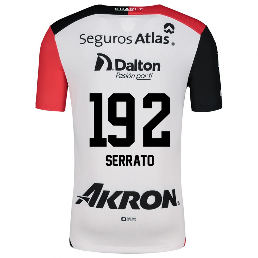 Niño Camiseta Jesús Serrato #192 Blanco Rojo Negro 2ª Equipación 2024/25 La Camisa Perú