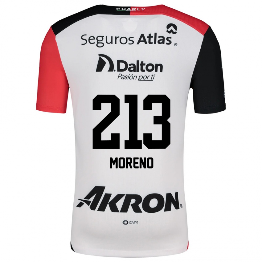 Niño Camiseta Eduardo Moreno #213 Blanco Rojo Negro 2ª Equipación 2024/25 La Camisa Perú