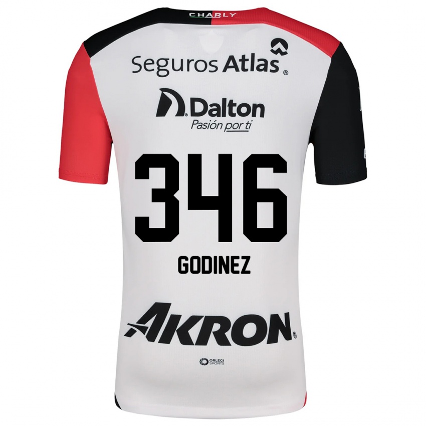 Niño Camiseta Olmo Godínez #346 Blanco Rojo Negro 2ª Equipación 2024/25 La Camisa Perú