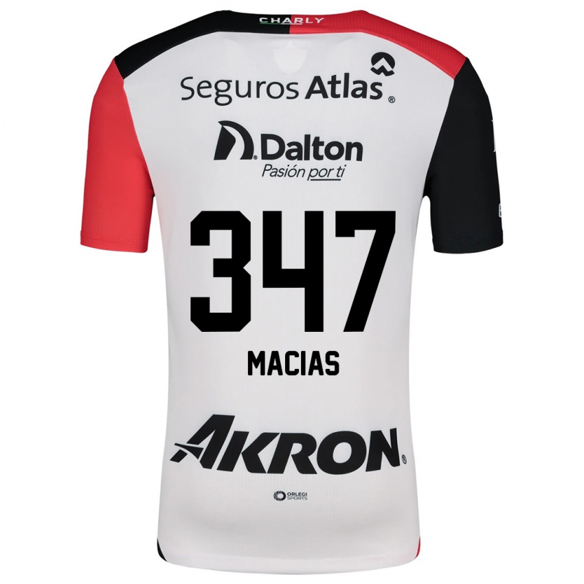 Niño Camiseta Ángel Macías #347 Blanco Rojo Negro 2ª Equipación 2024/25 La Camisa Perú