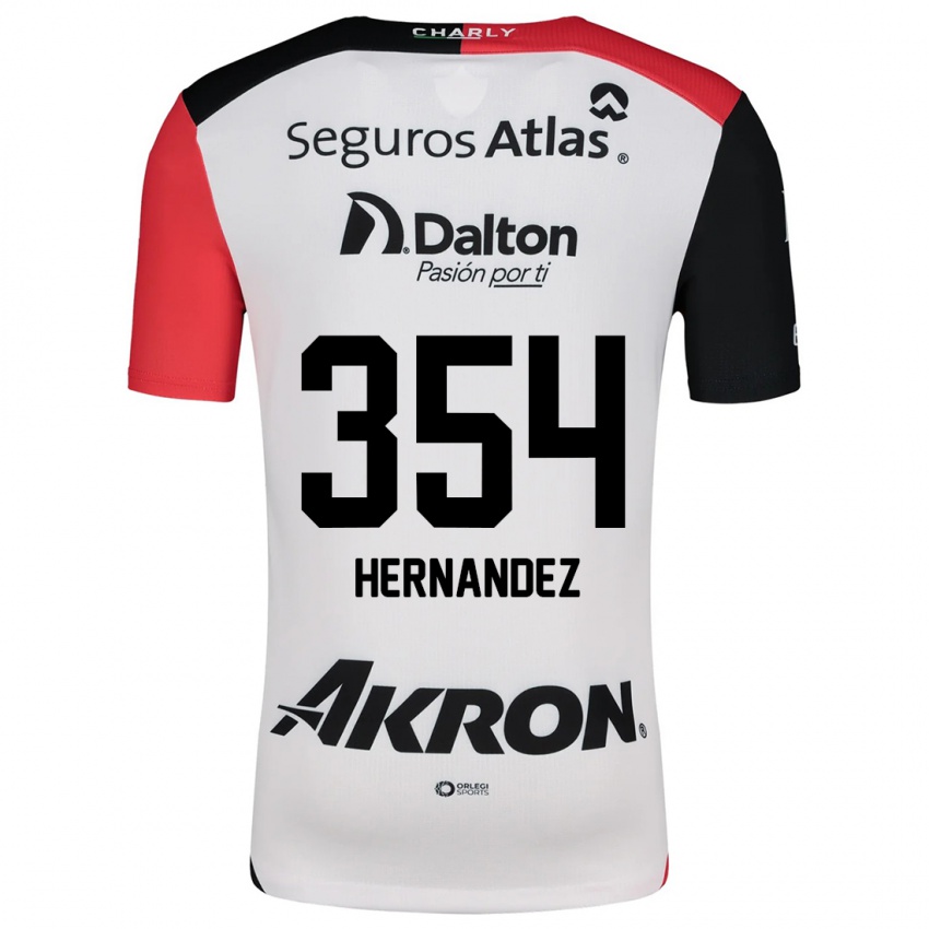 Niño Camiseta Daniel Hernández #354 Blanco Rojo Negro 2ª Equipación 2024/25 La Camisa Perú