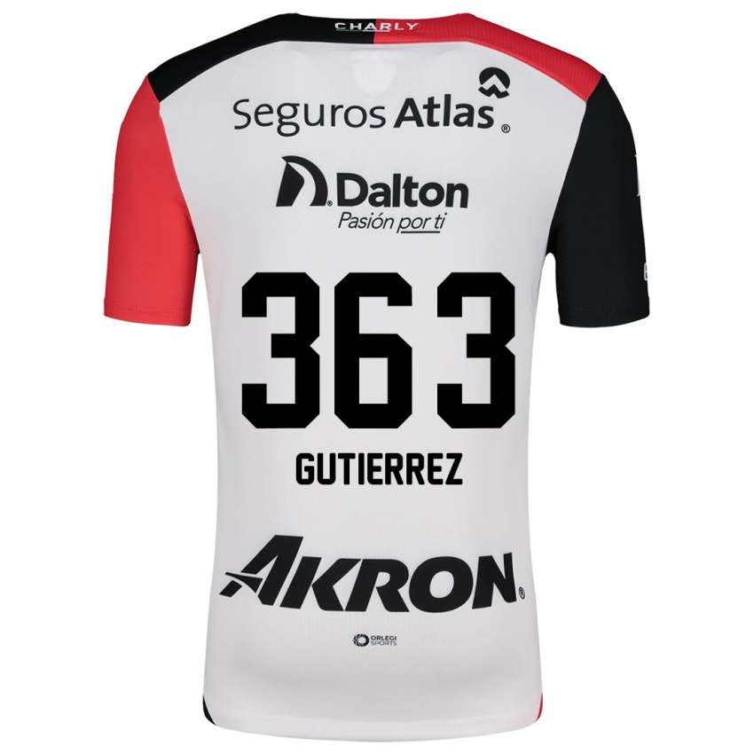 Niño Camiseta Orlando Gutiérrez #363 Blanco Rojo Negro 2ª Equipación 2024/25 La Camisa Perú