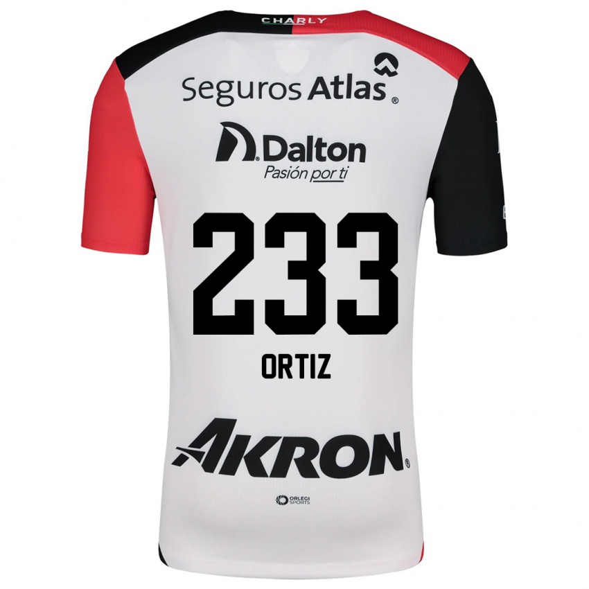 Niño Camiseta Brandon Ortiz #233 Blanco Rojo Negro 2ª Equipación 2024/25 La Camisa Perú