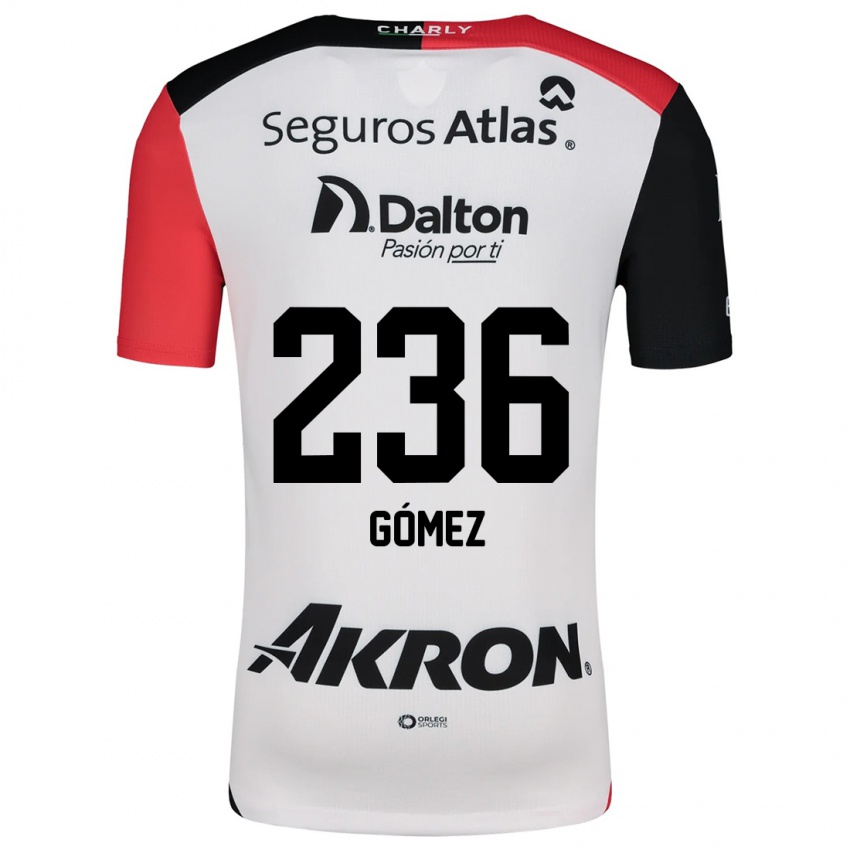 Niño Camiseta José Gómez #236 Blanco Rojo Negro 2ª Equipación 2024/25 La Camisa Perú