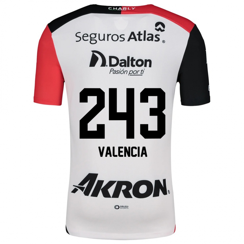 Niño Camiseta Luis Valencia #243 Blanco Rojo Negro 2ª Equipación 2024/25 La Camisa Perú