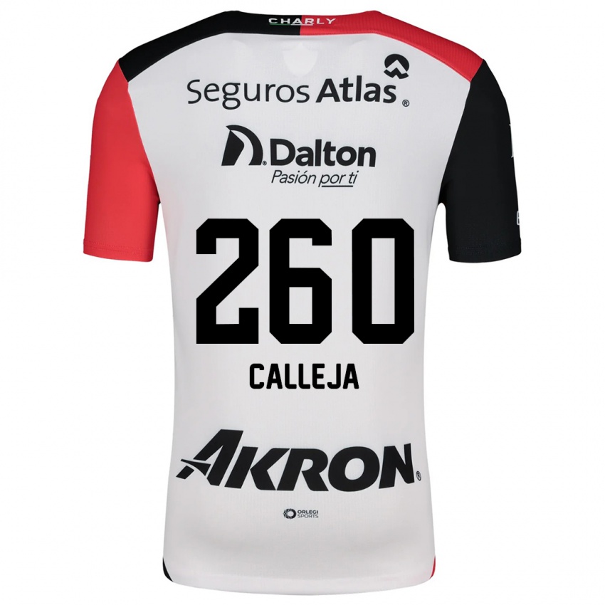 Niño Camiseta Diego Calleja #260 Blanco Rojo Negro 2ª Equipación 2024/25 La Camisa Perú