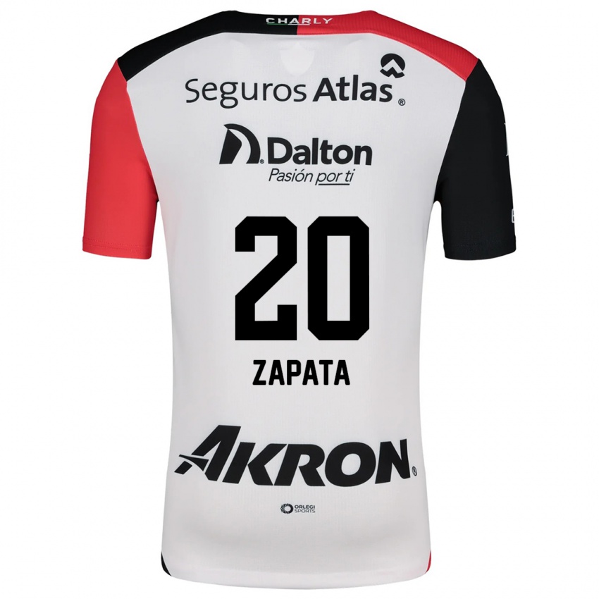 Niño Camiseta Juan Zapata #20 Blanco Rojo Negro 2ª Equipación 2024/25 La Camisa Perú