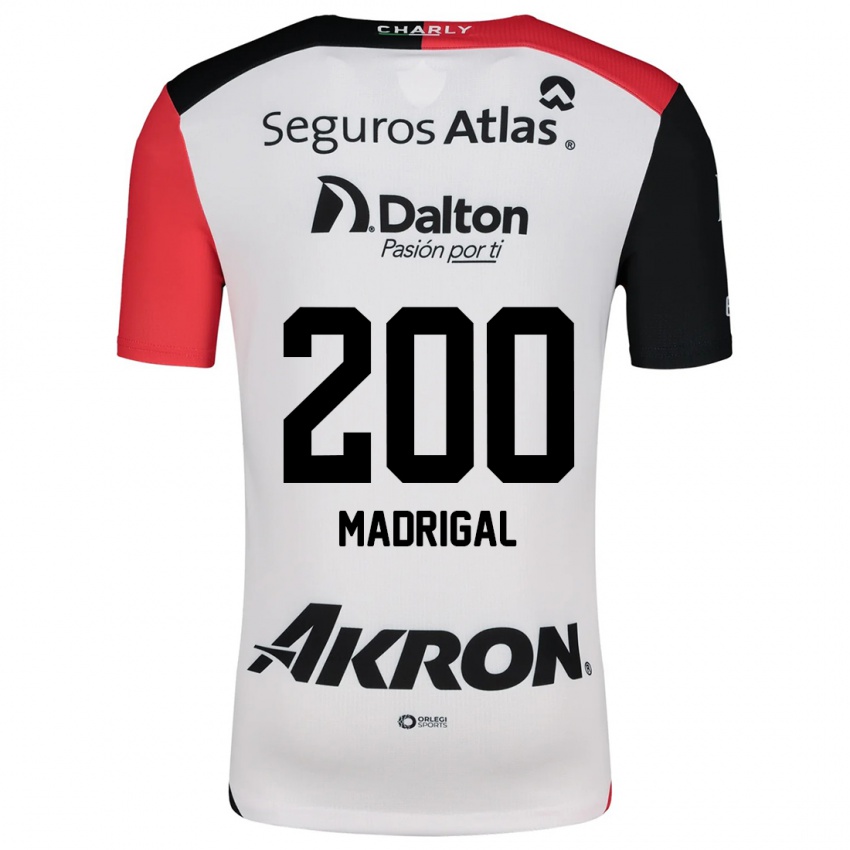 Niño Camiseta Kevin Madrigal #200 Blanco Rojo Negro 2ª Equipación 2024/25 La Camisa Perú