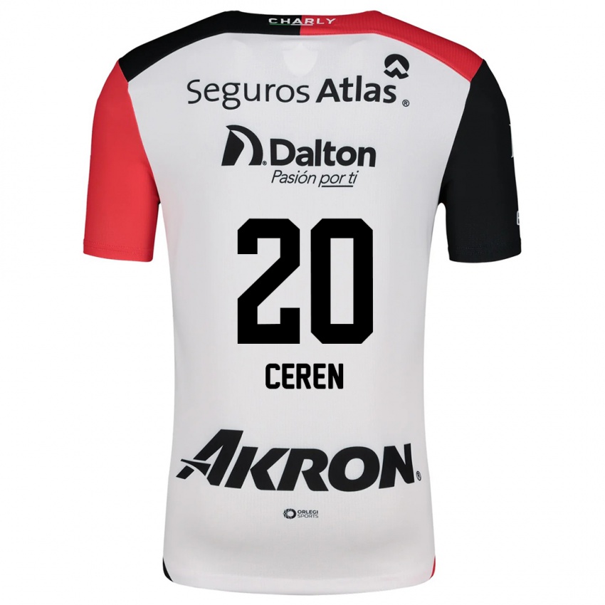 Niño Camiseta Brenda Cerén #20 Blanco Rojo Negro 2ª Equipación 2024/25 La Camisa Perú