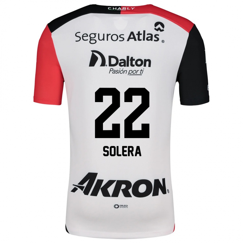 Niño Camiseta Daniela Solera #22 Blanco Rojo Negro 2ª Equipación 2024/25 La Camisa Perú