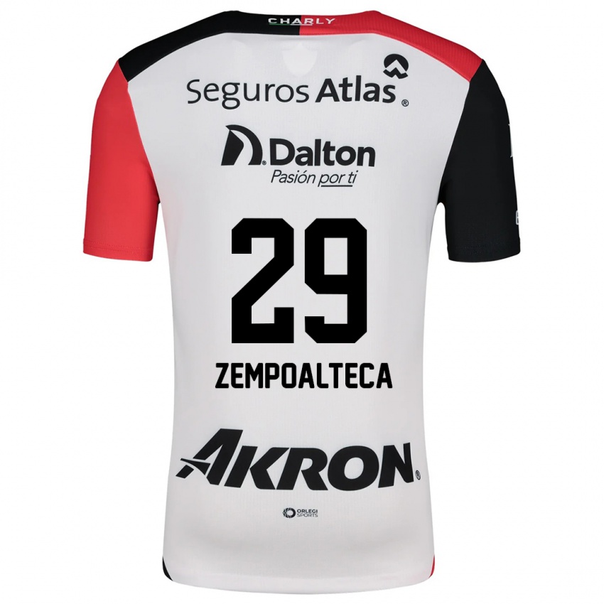 Niño Camiseta Karla Zempoalteca #29 Blanco Rojo Negro 2ª Equipación 2024/25 La Camisa Perú