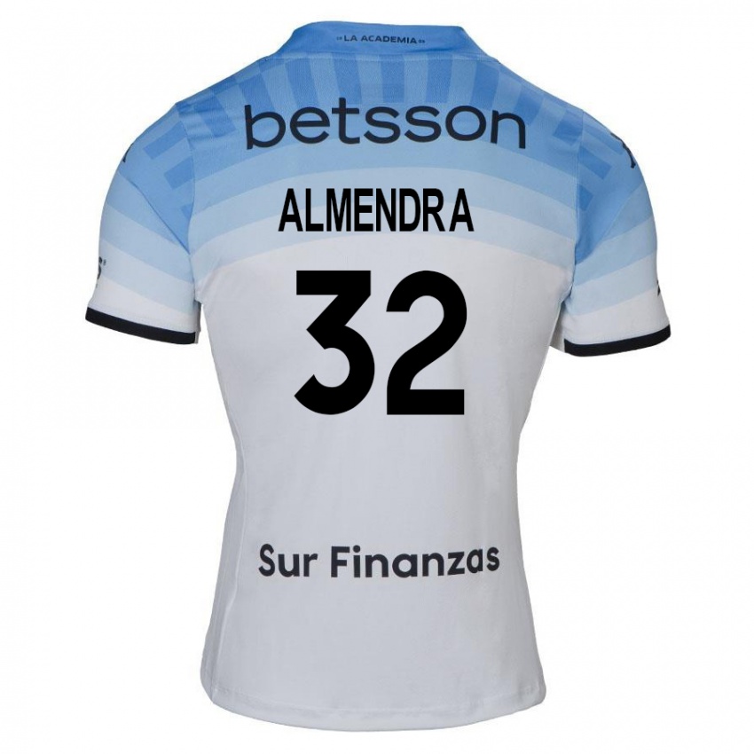 Niño Camiseta Agustin Almendra #32 Blanco Azul Negro 2ª Equipación 2024/25 La Camisa Perú