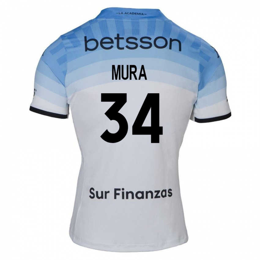 Niño Camiseta Facundo Mura #34 Blanco Azul Negro 2ª Equipación 2024/25 La Camisa Perú