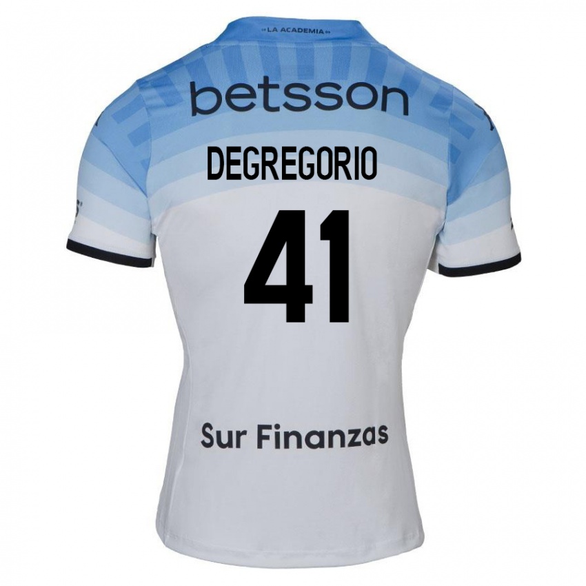 Niño Camiseta Ramiro Degregorio #41 Blanco Azul Negro 2ª Equipación 2024/25 La Camisa Perú