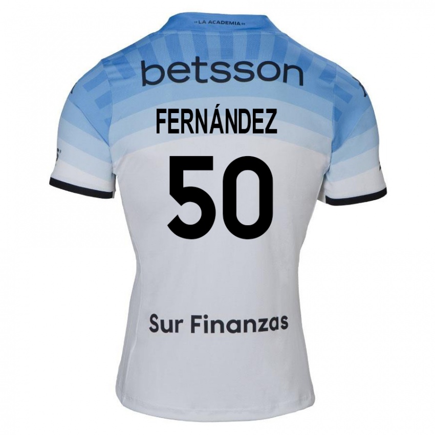 Niño Camiseta Román Fernández #50 Blanco Azul Negro 2ª Equipación 2024/25 La Camisa Perú