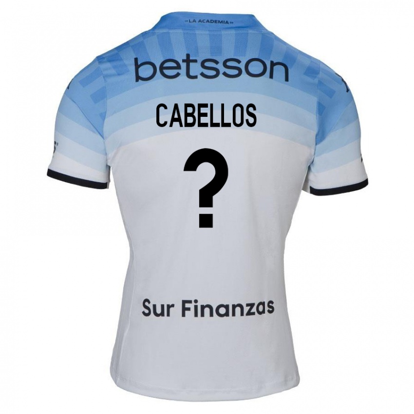 Niño Camiseta Axel Cabellos #0 Blanco Azul Negro 2ª Equipación 2024/25 La Camisa Perú